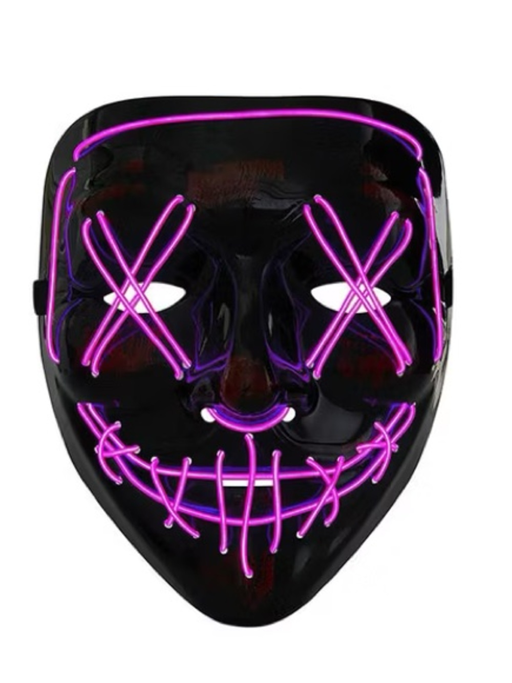 Neon LED Purple Glowing Party Mask
